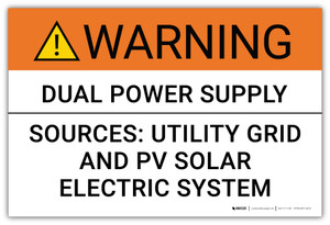 O42-01 Label, Warning Dual Power Supply