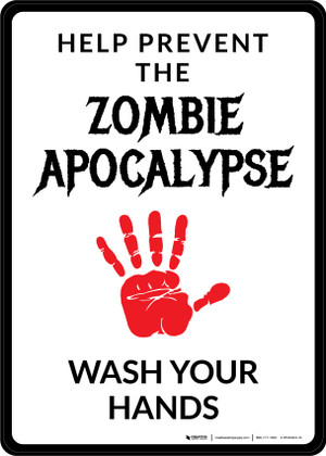 Wall Mural Zombie Outbreak Warning Stickers / Labels 