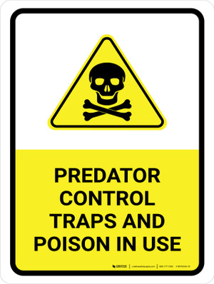 Animal Pest Control in Progress Traps with Hazard Icon Landscape - Wall Sign WS49462