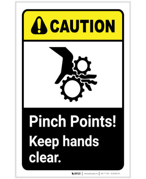 Danger Keep Fingers Clear Of Pinch Point Sign, SKU: S-9179