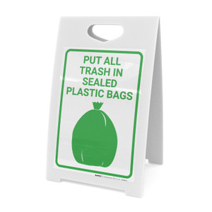 Put All Trash in Sealed Plastic Bags Sign, SKU: K-2295