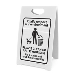 Schild „Clean Up After Your Dog“ – Doppelseitig, 30,5x22,9cm, Mit H-Pfählen, Wetterfest Für Garten & Rasen
