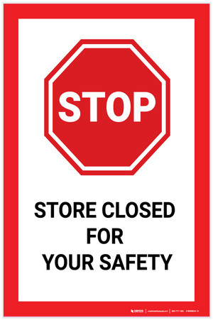 Stop: Store Closed For Your Safety - Wall Sign