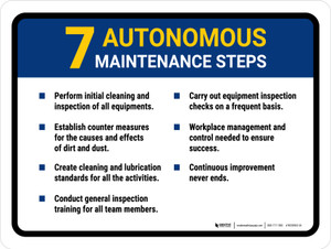 7 Autonomous Maintenance Steps Portrait - Wall Sign