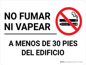Prohibido Fumar-Vapear a Menos de 30 Pies