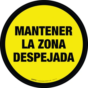 Mantener la Zona Despejada Circular - Floor Sign