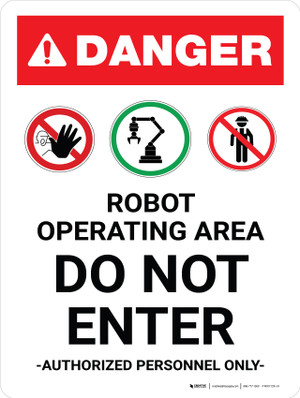 Danger: Robot Operating Area Do Not Enter - Authorized Personnel