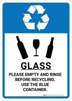 glass recycling sign