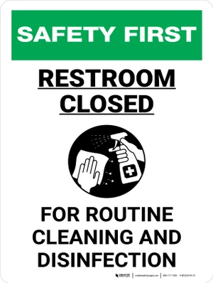 Magnetisches Türschild „Restroom Closed“ – Nylon-Banner, Für Reinigung, 109,2 X 8,9 Cm, 2 Stück