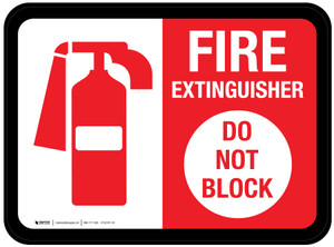 Fire Extinguisher Do Not Block - Floor Sign with Icon