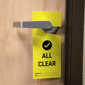 All Clear Yellow with Icon - Door Hanger