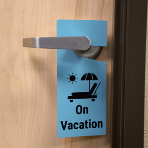 Meeting in Progress / Be Right Back Door Knob Hanger Tag, SKU: TG-0946