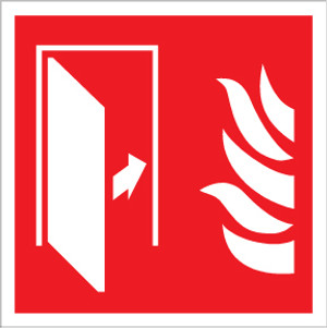 Glow Red Fire Hose Sign or Label - Symbol