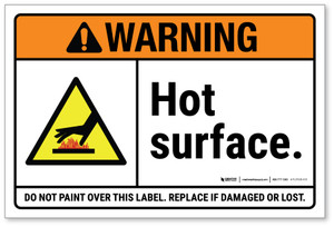 Warning/Hot Surface Inside (H6043-TGWH) Label