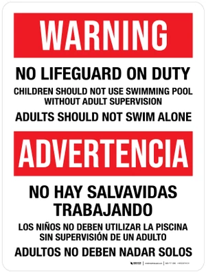 Unsupervised Swiming Sign My Sign Center No Children Swiming Without Adult Supevision