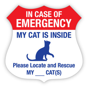 In Case of Emergency My Cat is Inside Shield Label