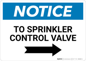 Notice: To Sprinkler Control Valve - Wall Sign