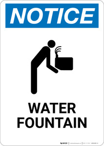 Notice: Water Fountain with Icon - Wall Sign Notice: Water Fountain with Icon - Wall Sign