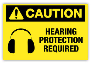 Caution - Hearing Protection Required Label Caution - Hearing Protection Required Label