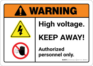 Warning: Keep Off Conveyor with Graphic Landscape ANSI - Wall Sign