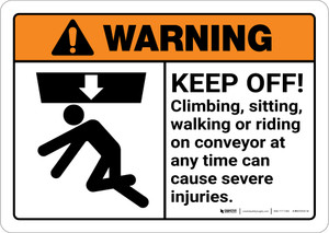 Warning: Platform Collapse Can Cause Severe Injury with Graphic Landscape ANSI - Wall Sign