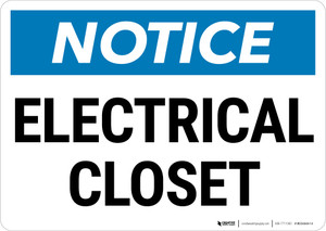 Notice: Electrical Closet Landscape - Wall Sign