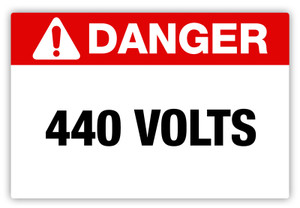 Danger - 440 Volts Label Danger - 440 Volts Label
