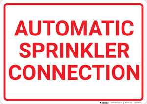 Automatic Sprinkler Connection White Landscape - Wall Sign