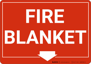 Fire Blanket with Arrow Landscape - Wall Sign