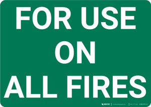 For Use On All Fires Landscape - Wall Sign