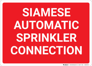 Siamese Automatic Sprinkler Connection Red Landscape - Wall Sign