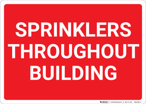 Sprinklers Throughout Building Landscape - Wall Sign