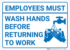 Employees Must Wash Hands Before Returning To Work - Landscape