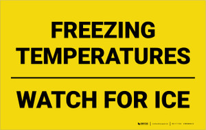 Freezing Temperatures Watch For Ice Landscape - Wall Sign