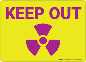Keep Out with Radiation Icon Landscape - Wall Sign