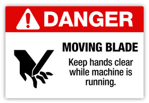 Danger - Moving Blade Label Danger - Moving Blade Label
