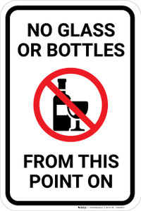 No Glass Or Bottles with Icon Portrait - Wall Sign