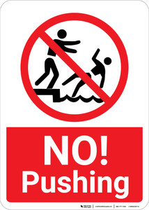 No Pushing with Icon Portrait.eps - Wall Sign
