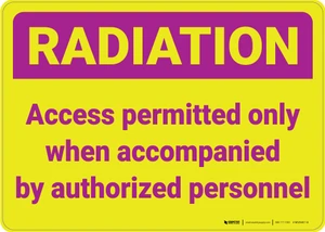 RADIATION Caution Lock Out Radiation Source with Icon Portrait - Wall Sign