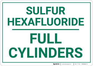 Sulfur Hexafluoride Full Cylinders Landscape - Wall Sign