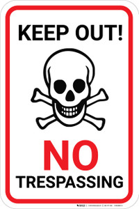 Keep Out No Trespassing with Icon Portrait - Wall Sign