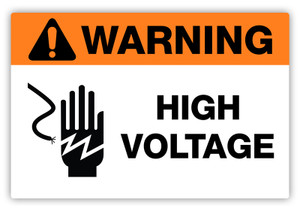 Warning - High Voltage Label Warning - High Voltage Label