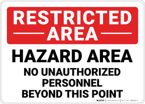 Restricted Area No Unauthorized Personnel Landscape - Wall Sign