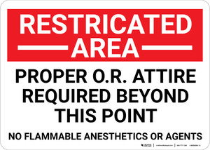 Restricted Area Proper OR Attire Required Landscape - Wall Sign