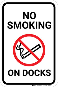 No Smoking On Docks with Icon Portrait - Wall Sign