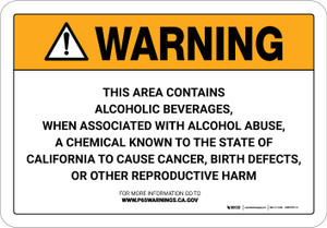 Warning: Prop 65 Alcoholic Beverages when Associated with Alcohol Abuse - Wall Sign
