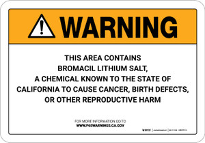 Warning: Prop 65 Bromacil Lithium Salt - Wall Sign