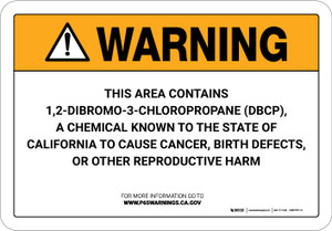 Warning: Prop 65 1,2 Dibromo-3-Chloropropane (DBCP) - Wall Sign