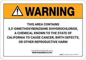 Warning: Prop 65 3,3 Dimethoxybenzidine dihydrochloride - Wall Sign