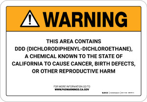 Warning: Prop 65 DDD Dichlorodiphenyl Dichloroethane - Wall Sign